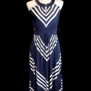 Banana Republic Ladies Striped High Low Maxi Dress